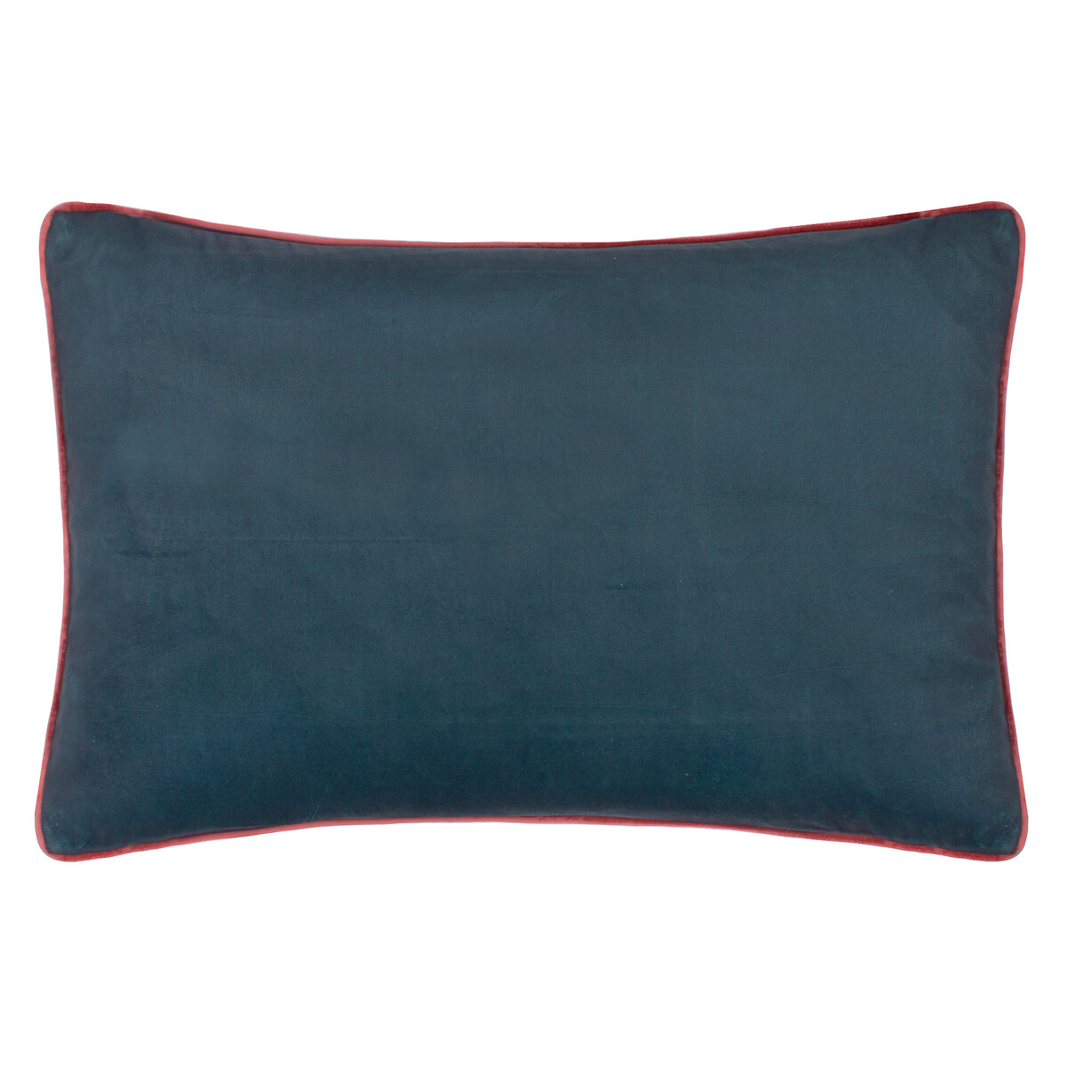 Seaweed Matt Velvet Piped Feather Filled Cushion indigo, MORRIS & CO.