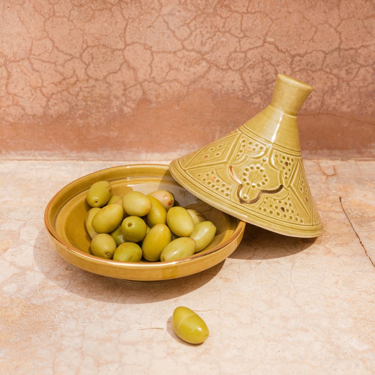 Tajine EMPREINTE vert kaki, CHABI CHIC