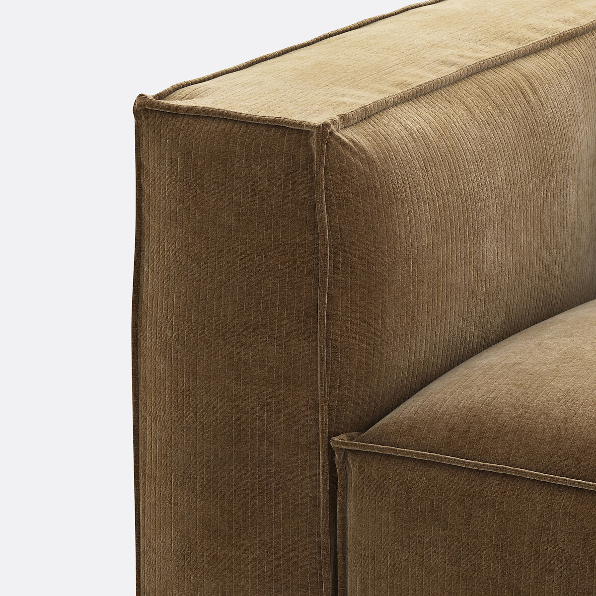 Modulable 3 places et pouf velours côtelé vintage Seven  bronze, LA REDOUTE INTERIEURS