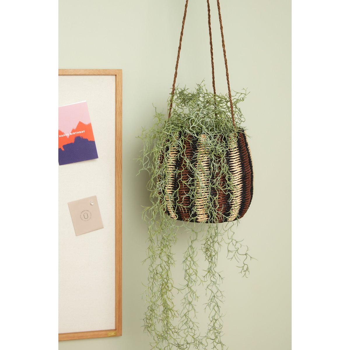 Panier en papier FAYE beige/marron/maroon, HUBSCH