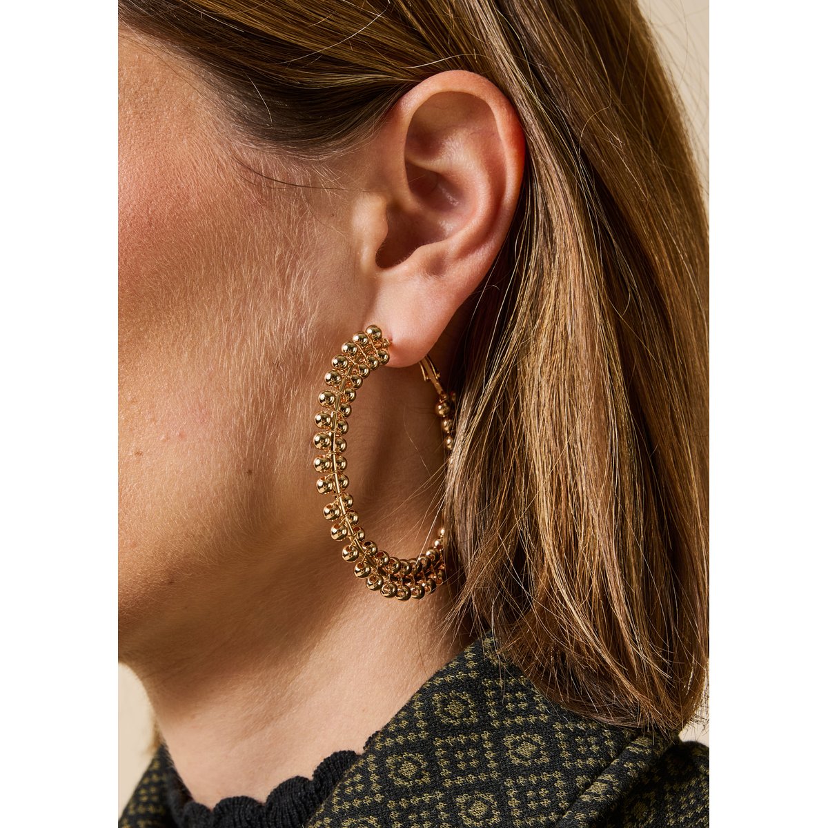 Boucles d'oreilles créoles light gold, LA FEE MARABOUTEE