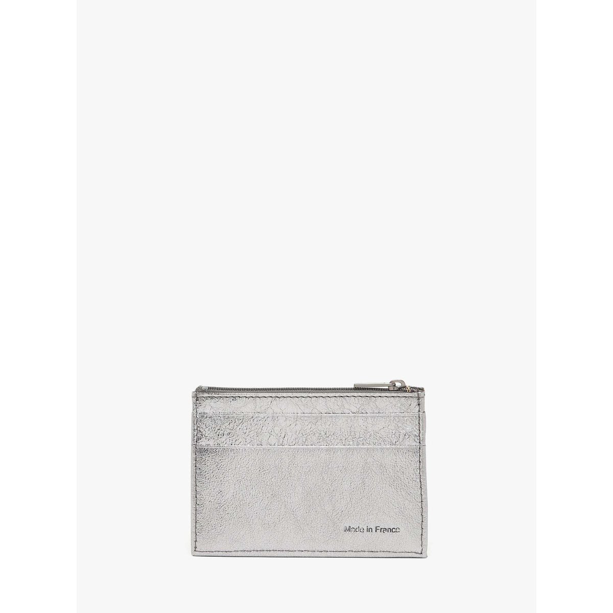 Porte-cartes Etincelle irisée cuir argent, ETRIER