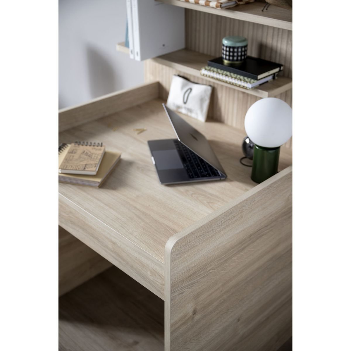 Bureau enfant - décor bois chêne sépia forme arche - ARCHE marron, SAUTHON