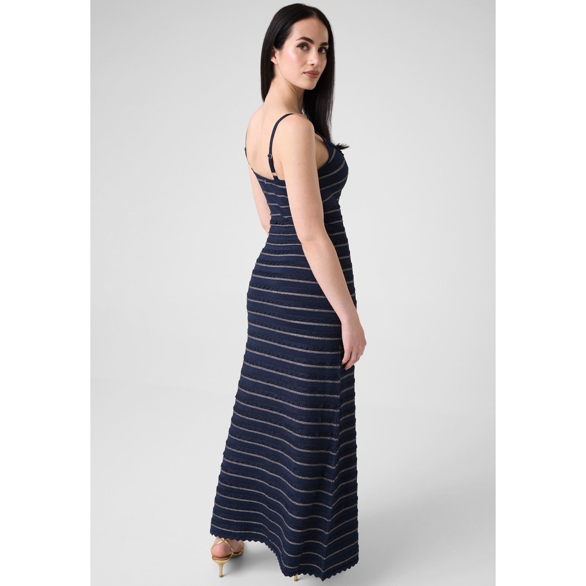 Fil textile Long Dress bleu foncé, GUESS