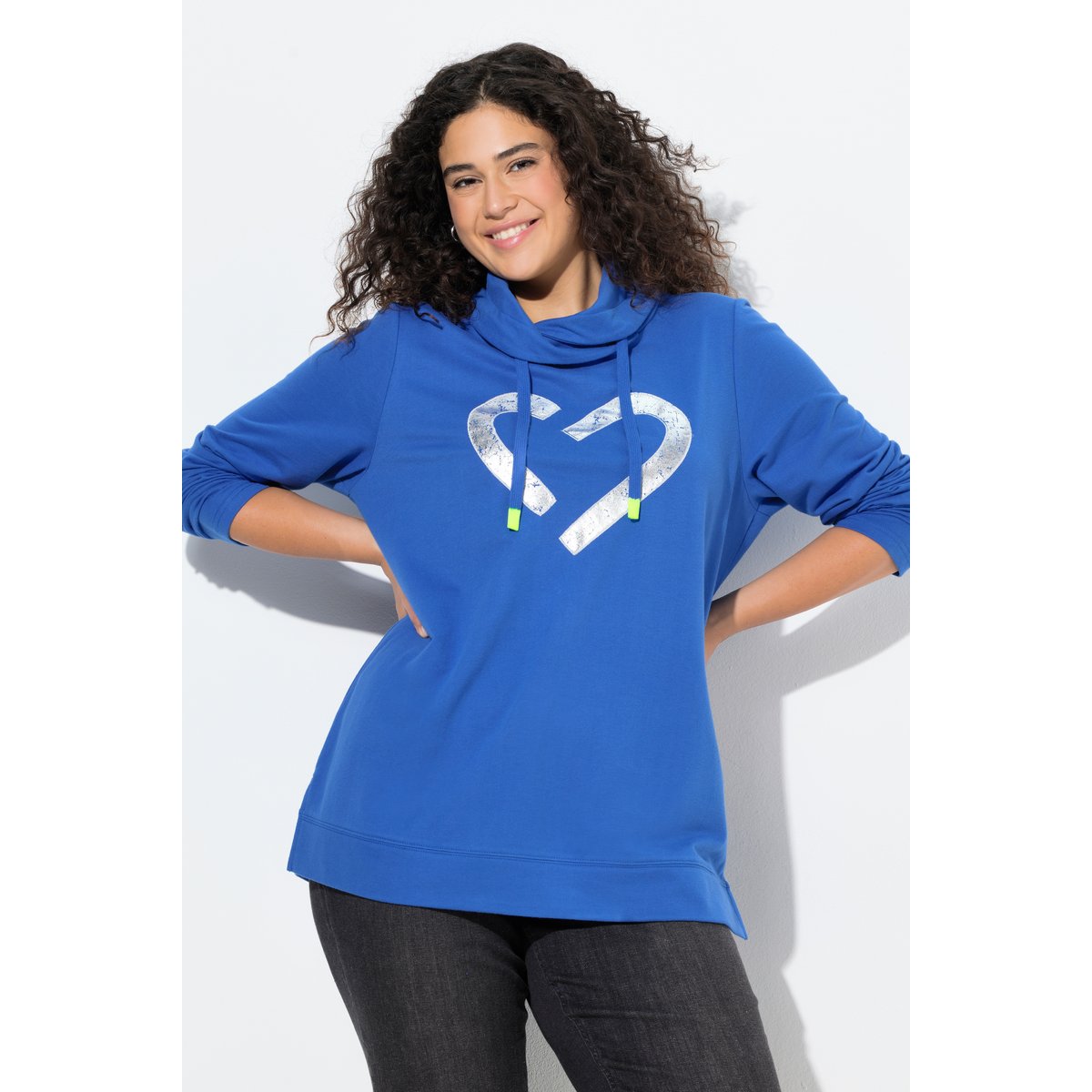 Sweat-shirt motif cœur bleu encre, ULLA POPKEN