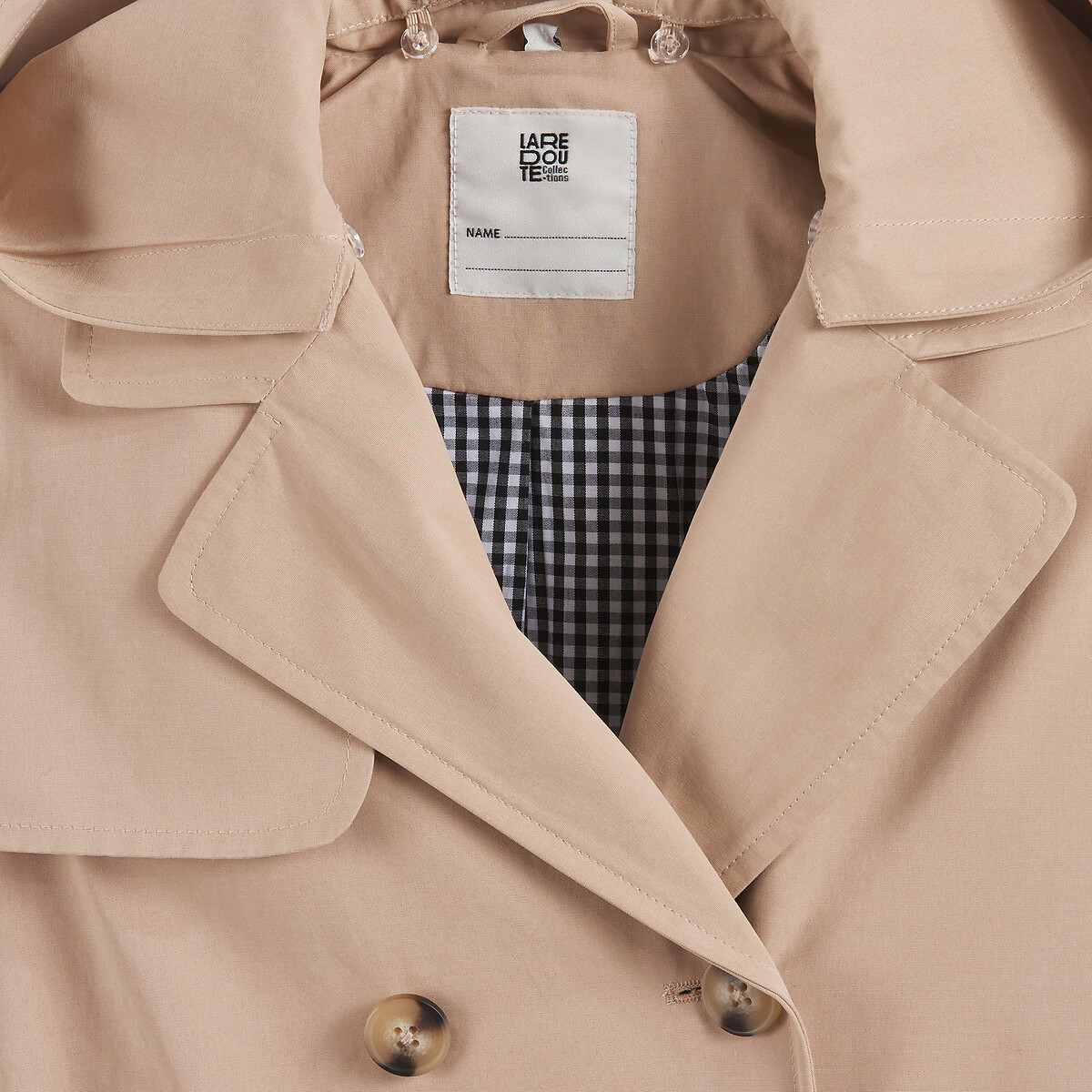Trench à capuche amovible beige, LA REDOUTE COLLECTIONS