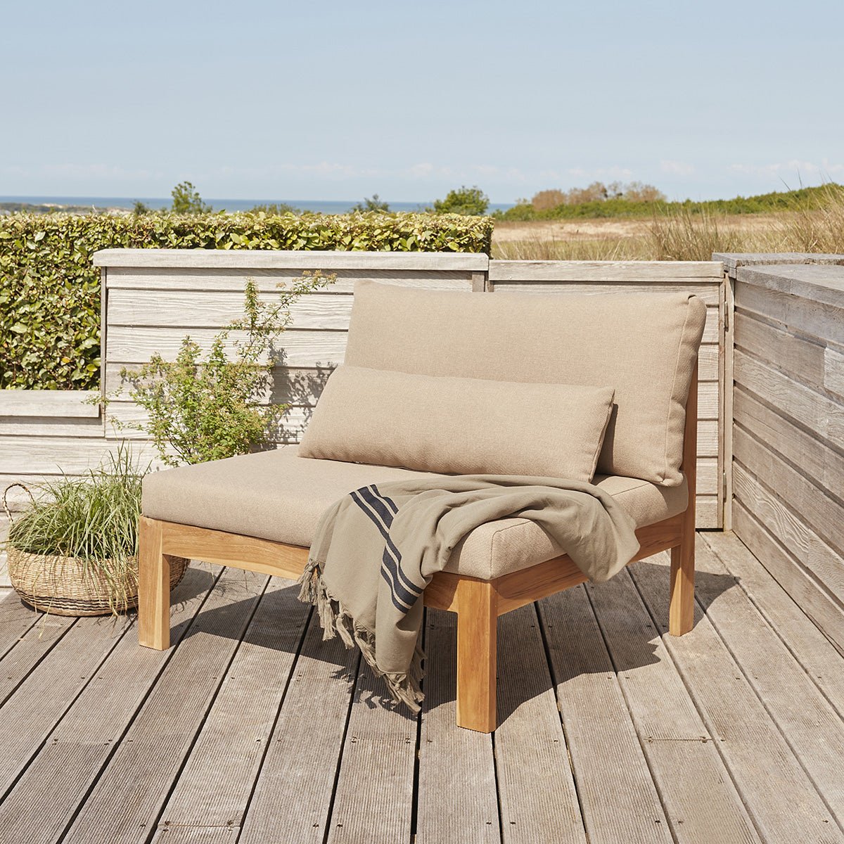 Fauteuil de jardin en teck massif taupe PALMA taupe, BERAH GETAH