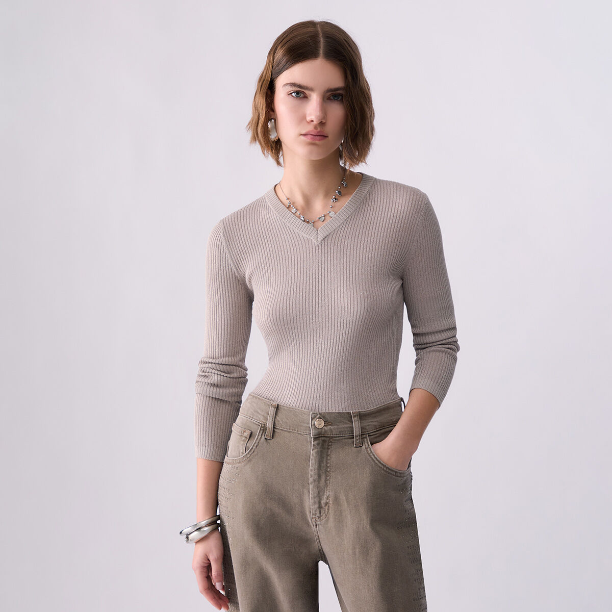 Pull lamé beige, LIU JO