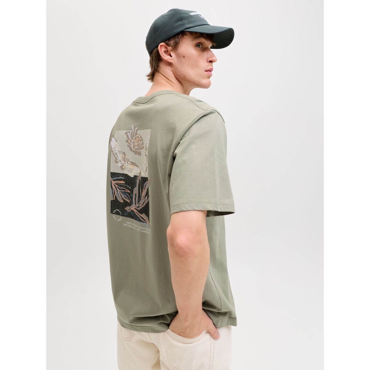 T-shirt manches courtes vert kaki, JACK & JONES