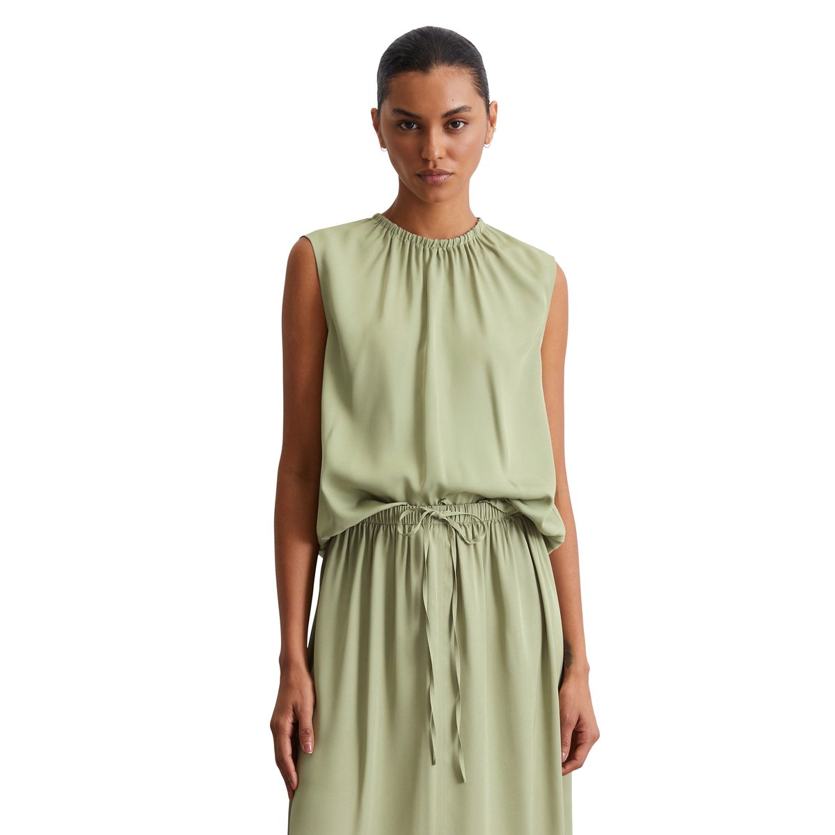 Blouse sans manches regular en LENZING™ ECOVERO™ vert clair, MARC O'POLO