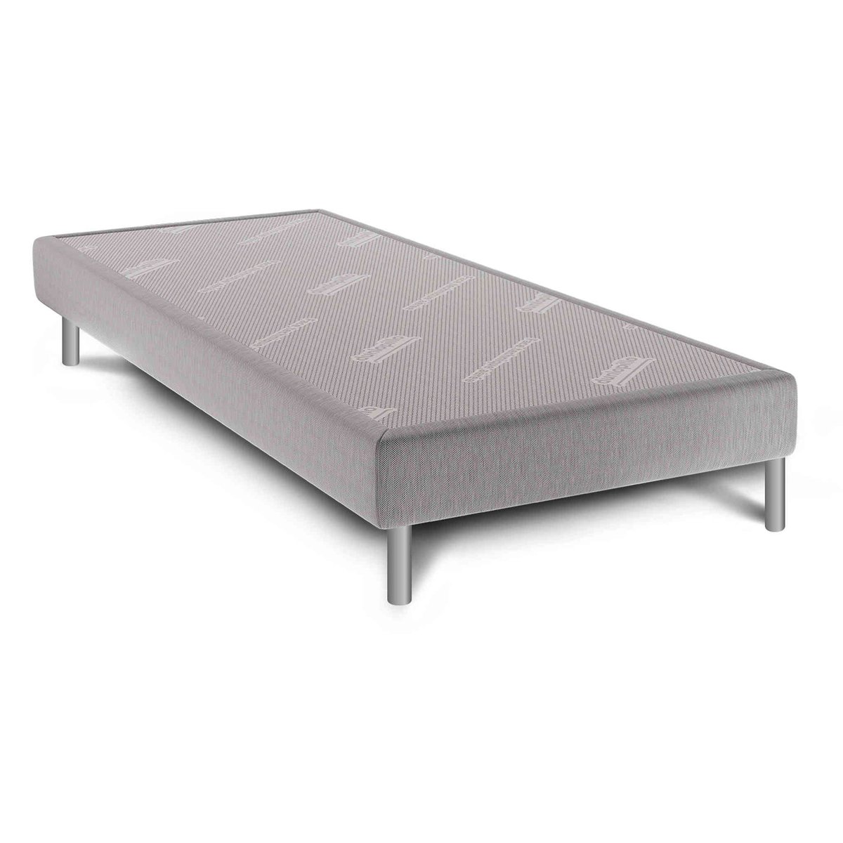 Matelas ressorts ensachés 23cm, sommier pieds blanc, DUNLOPILLO