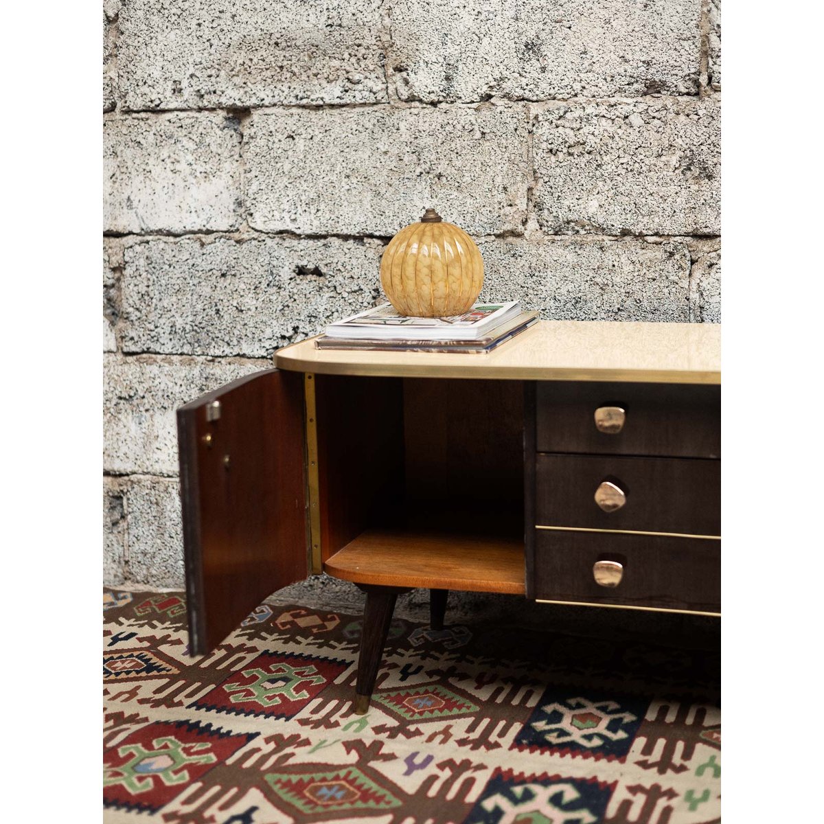 Enfilade vintage Margaret N°493 - Bon état bois foncé, DEBONGOUT