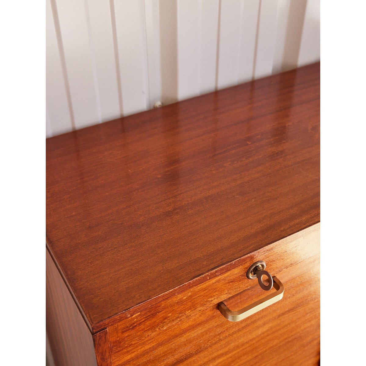 Double classeur vintage en bois verni Fernand N°401 - Bon état bois foncé, DEBONGOUT