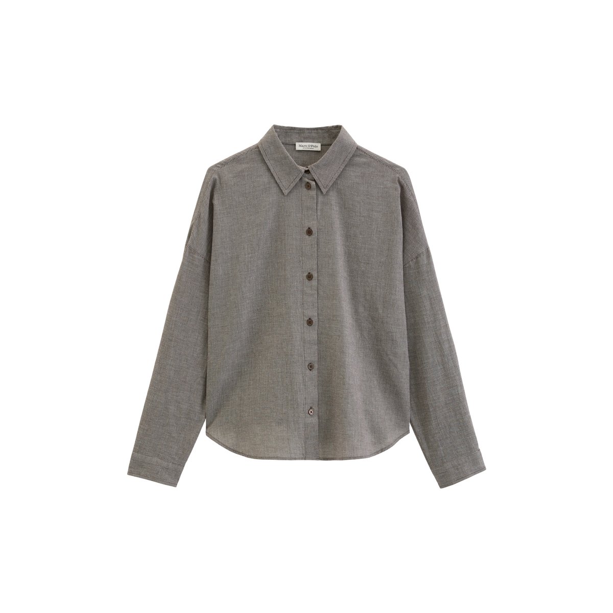 Chemisier oversize en seersucker en pur coton biologique marron, MARC O'POLO