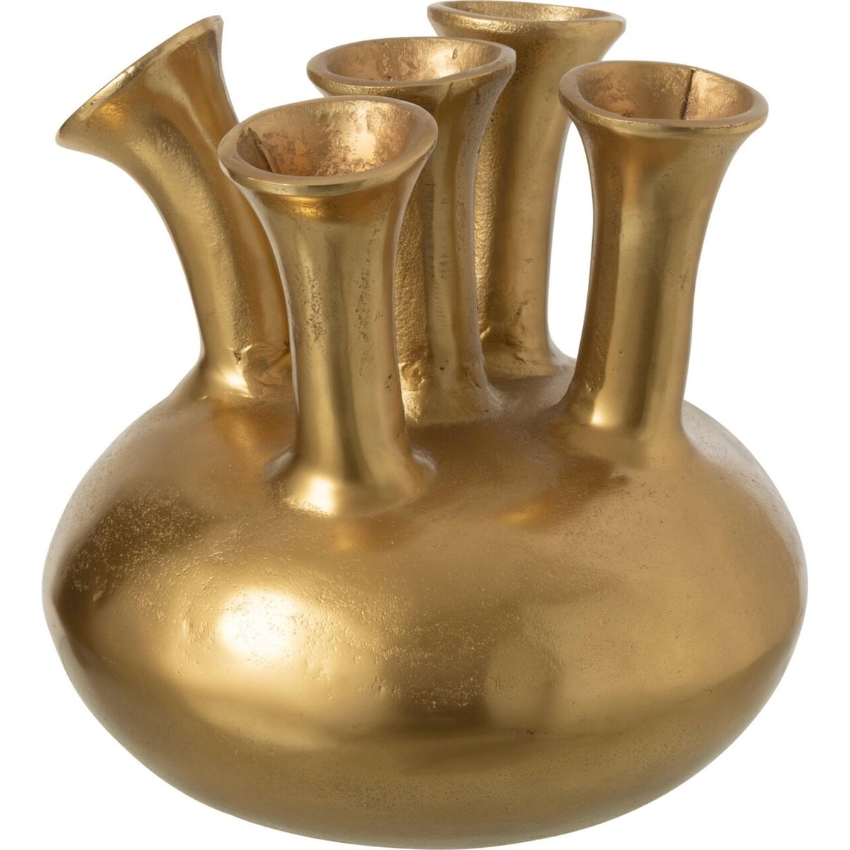 Vase tulipe design sculpté doré, RECOLLECTION