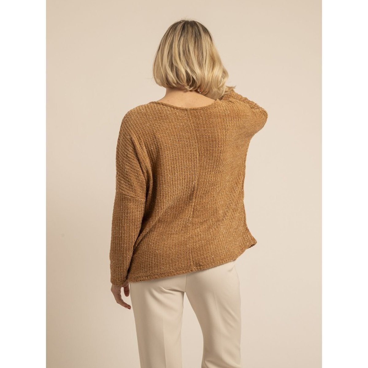 Pull Col Large Karielle camel, DONA LISA