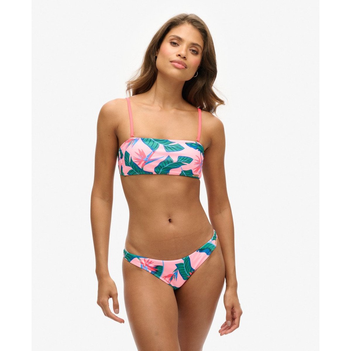 Haut de bikini bandeau tropical rose paradis malibu, SUPERDRY