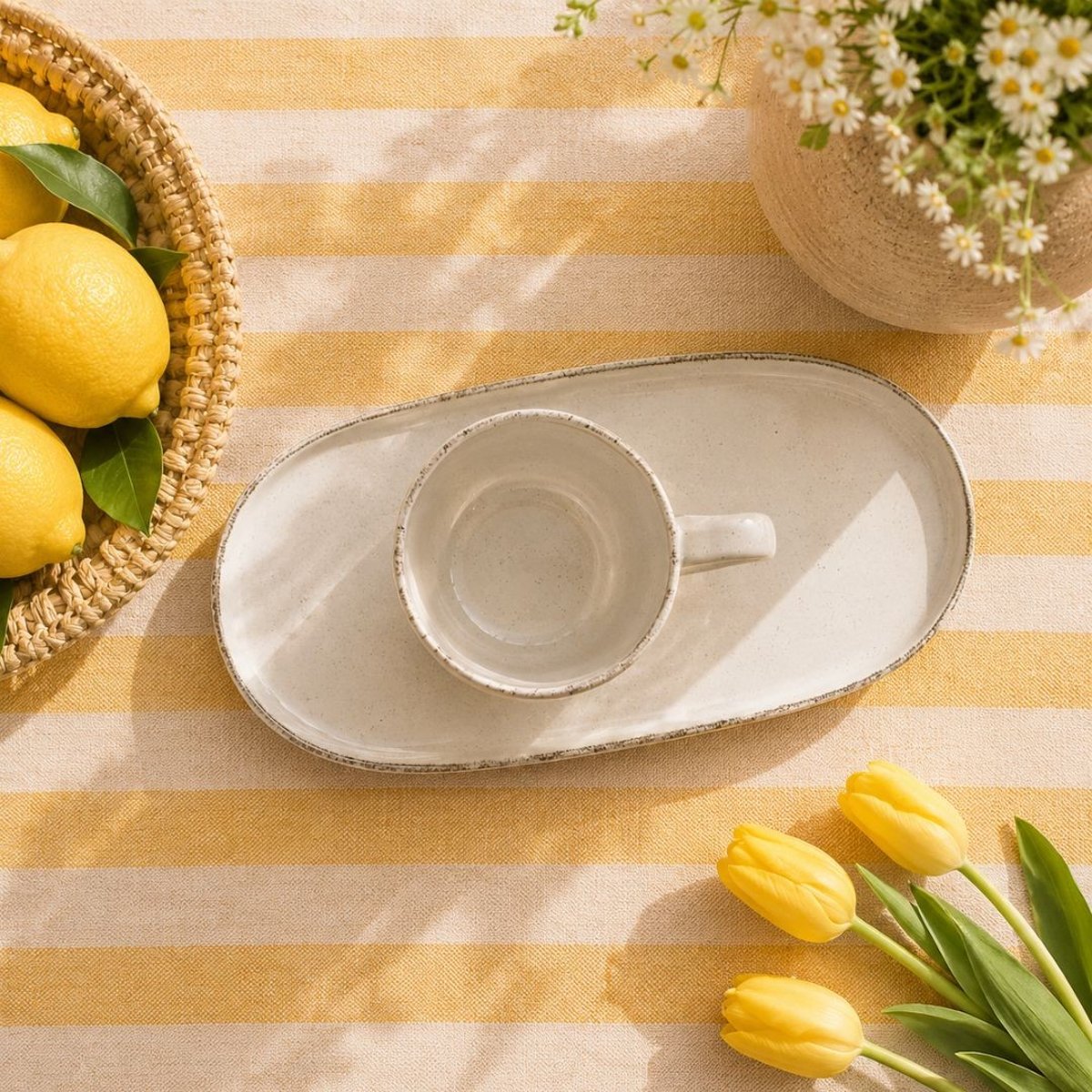 Lot de 6 mugs, COTON blanc, ARTIME