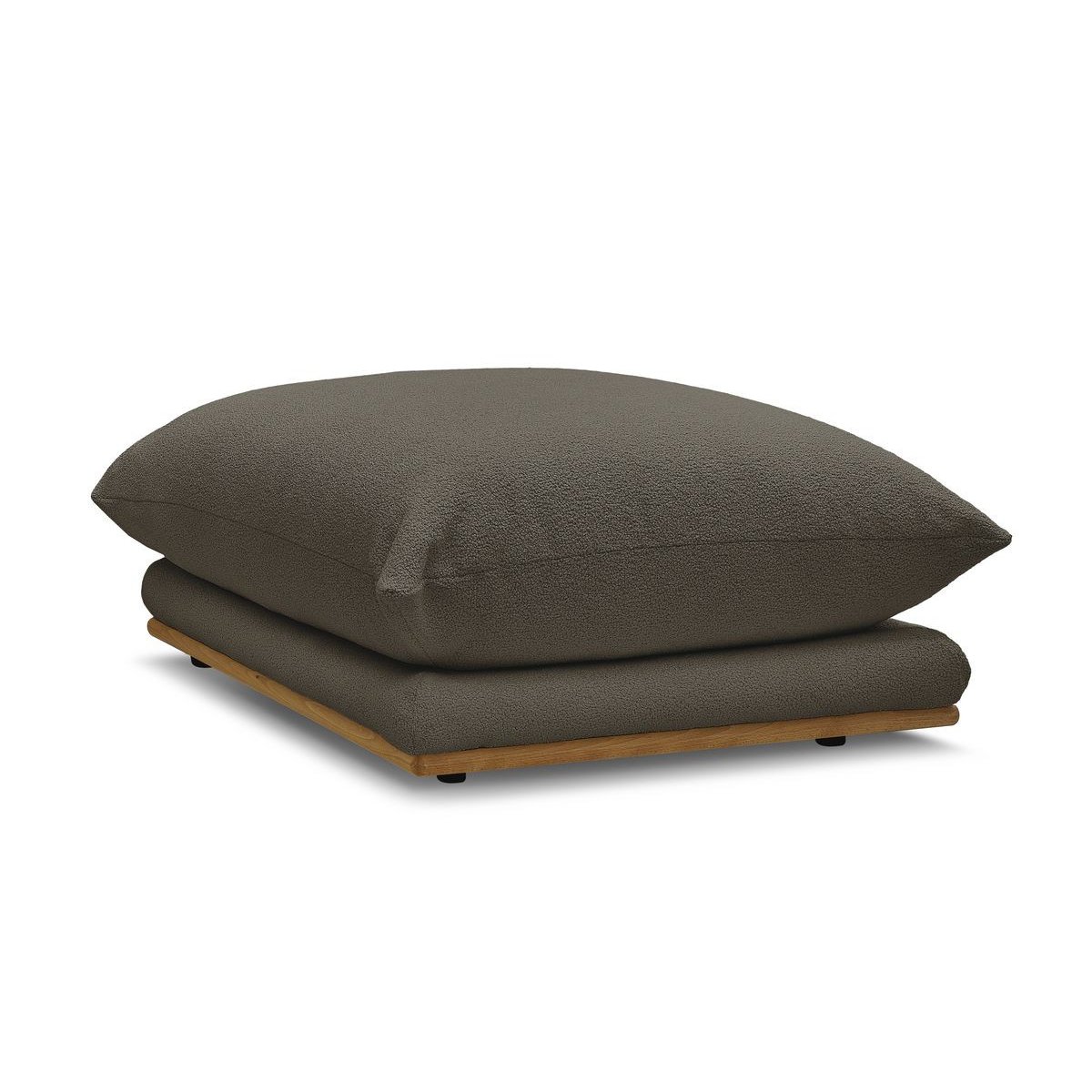 Pouf tissu bouclette, ERNEST marron, BOBOCHIC