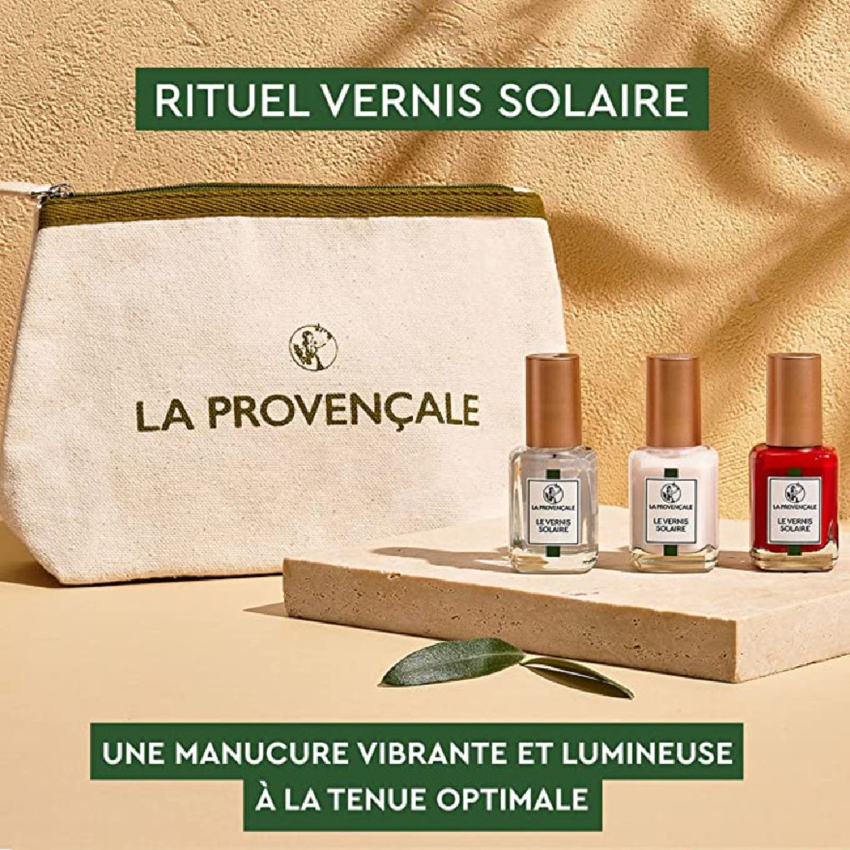 Le Rituel Vernis Solaire rouge ramatuelle, rose orgeat, base & fixateur de vernis, LA PROVENÇALE