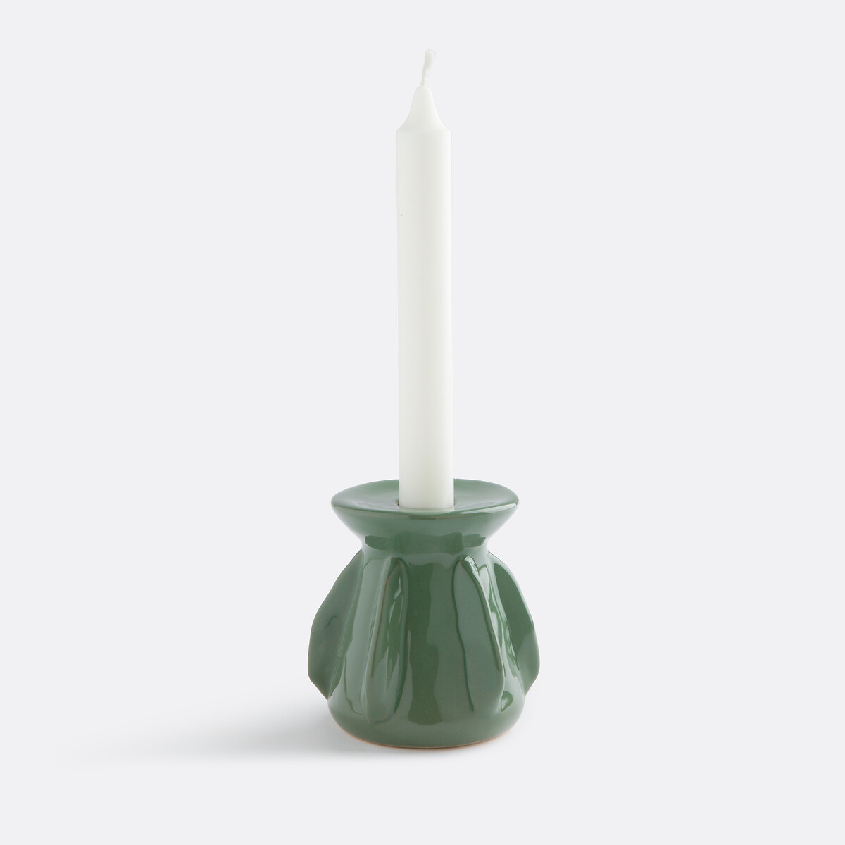 Bougeoir en céramique texturée H9,5 cm, Ilia kaki, LA REDOUTE INTERIEURS