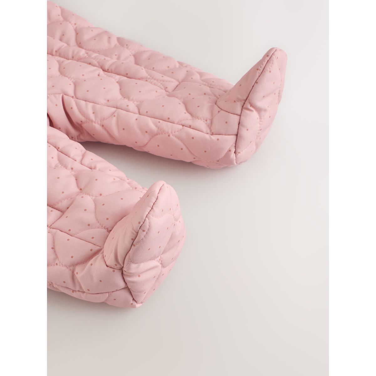 Combinaison à capuche pour bébé nylon rose à pois, double fermeture éclair, NEXT