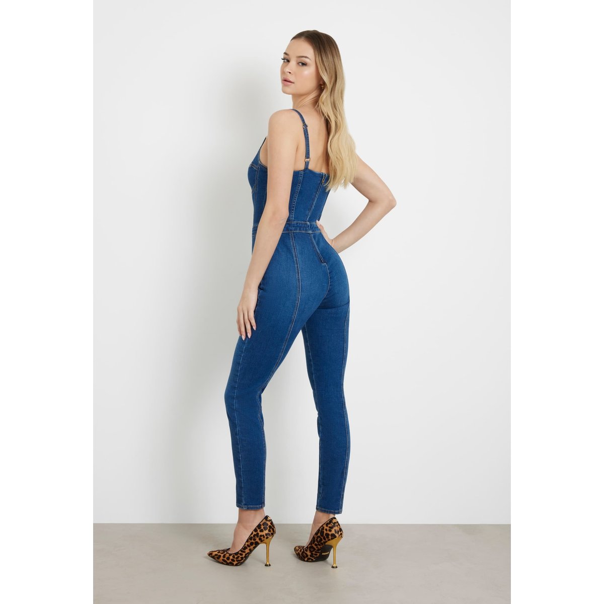 Combinaison En Denim Skinny bleu, GUESS