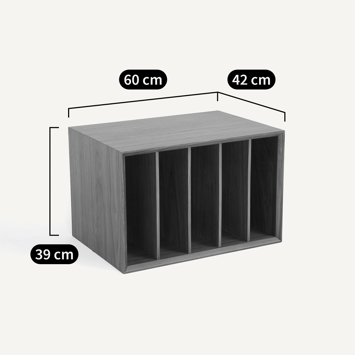 Range vinyles L60xP42 cm plaqué noyer Archivita XL noyer, AM.PM