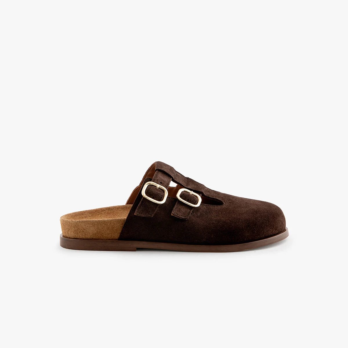 Mule cuir velours LUNA marron, MAISON TOUFET