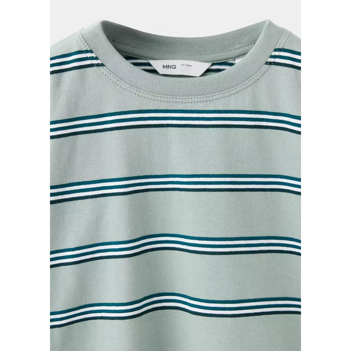 T-shirt 100 % coton rayures vert d´eau, MANGO BABY
