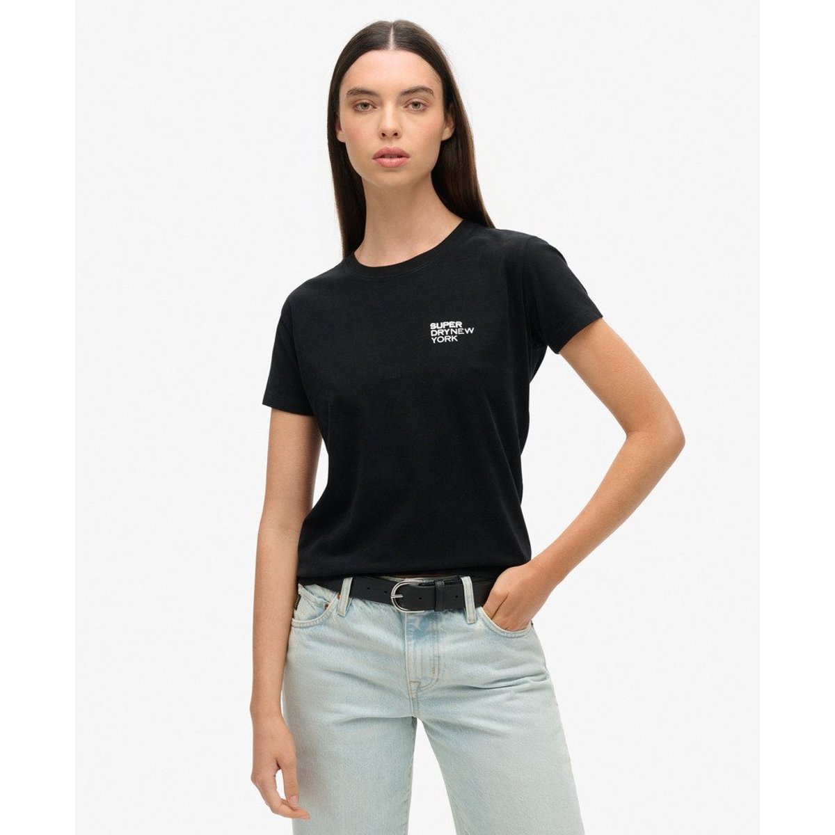 Haut ajusté à motif Sport Luxe noir, SUPERDRY