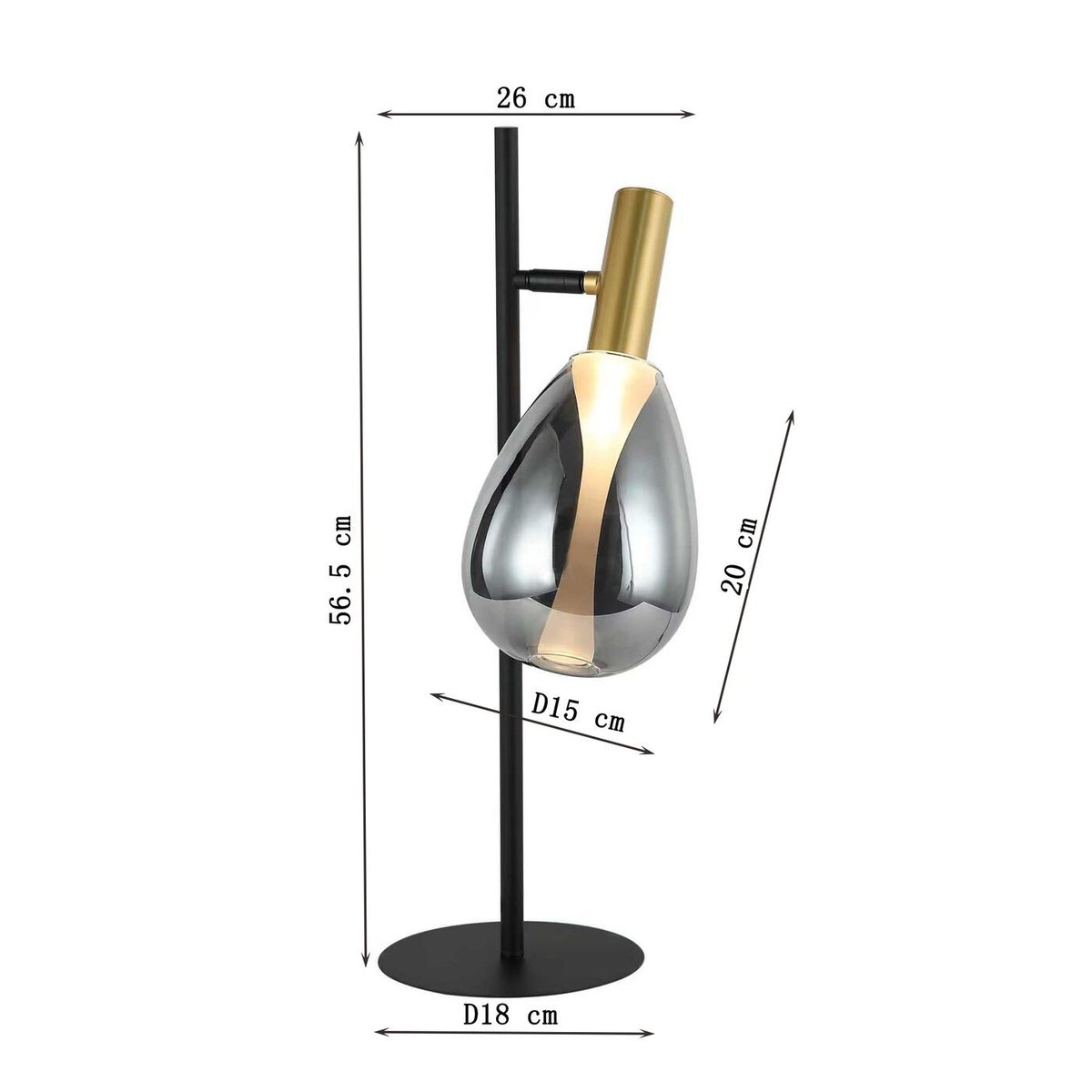 Lampe en acier et verre, FARI noir, KARE DESIGN