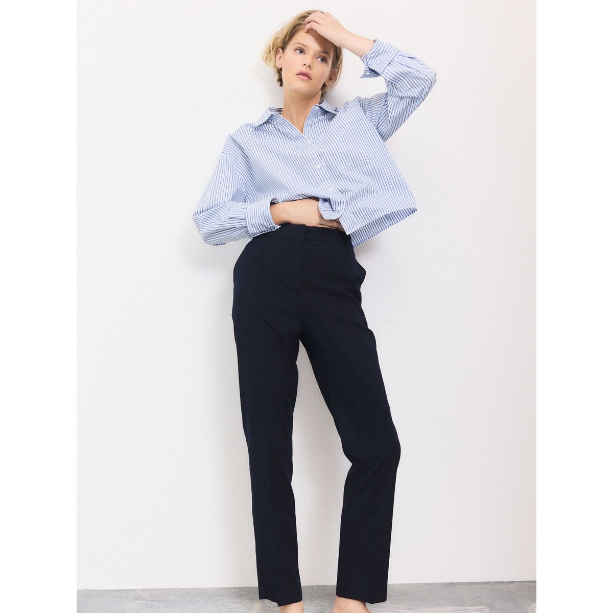 Pantalon slim ajusté bleu marine, NEXT