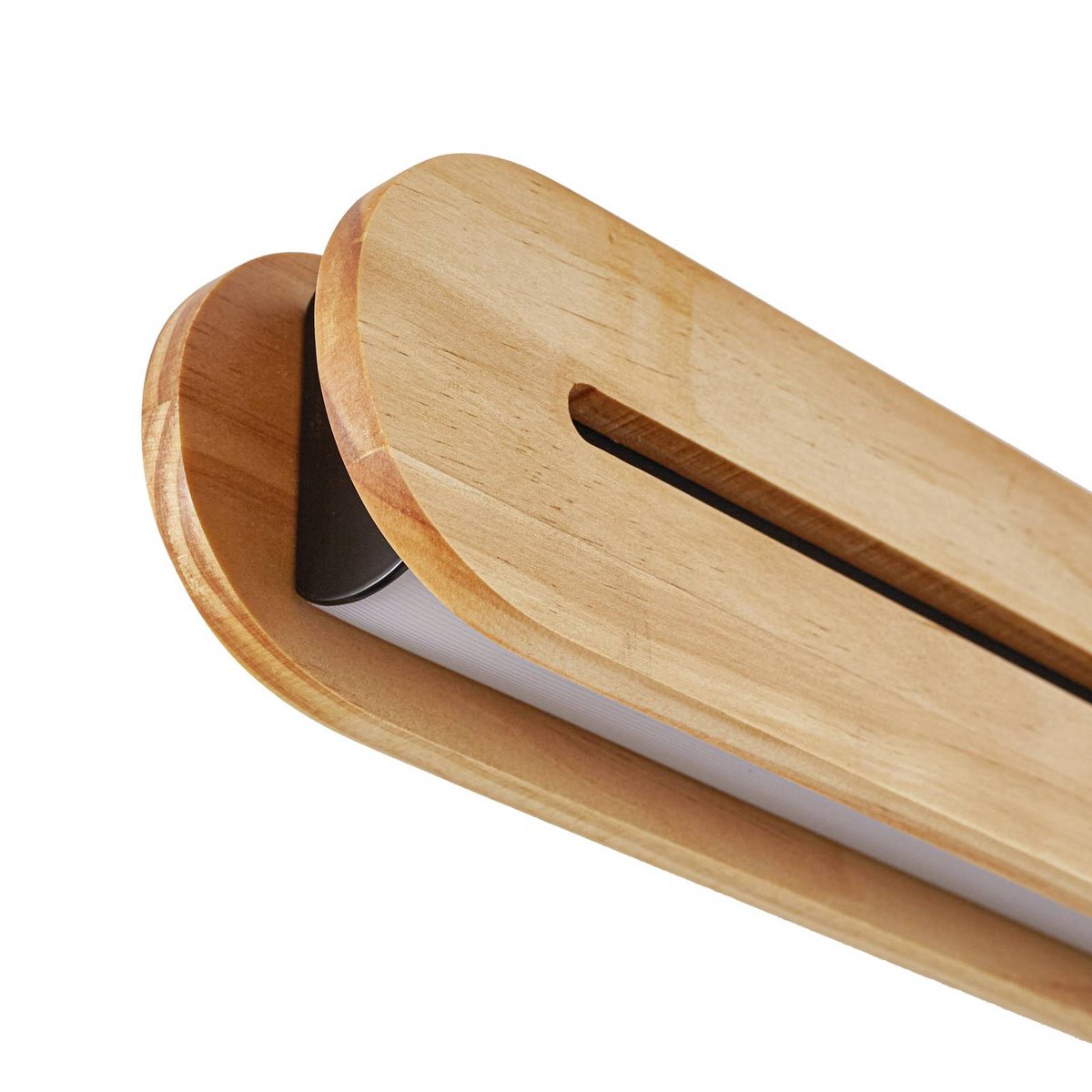 Suspension en bois moderneLED, Darnor bois clair, noir, LUCANDE