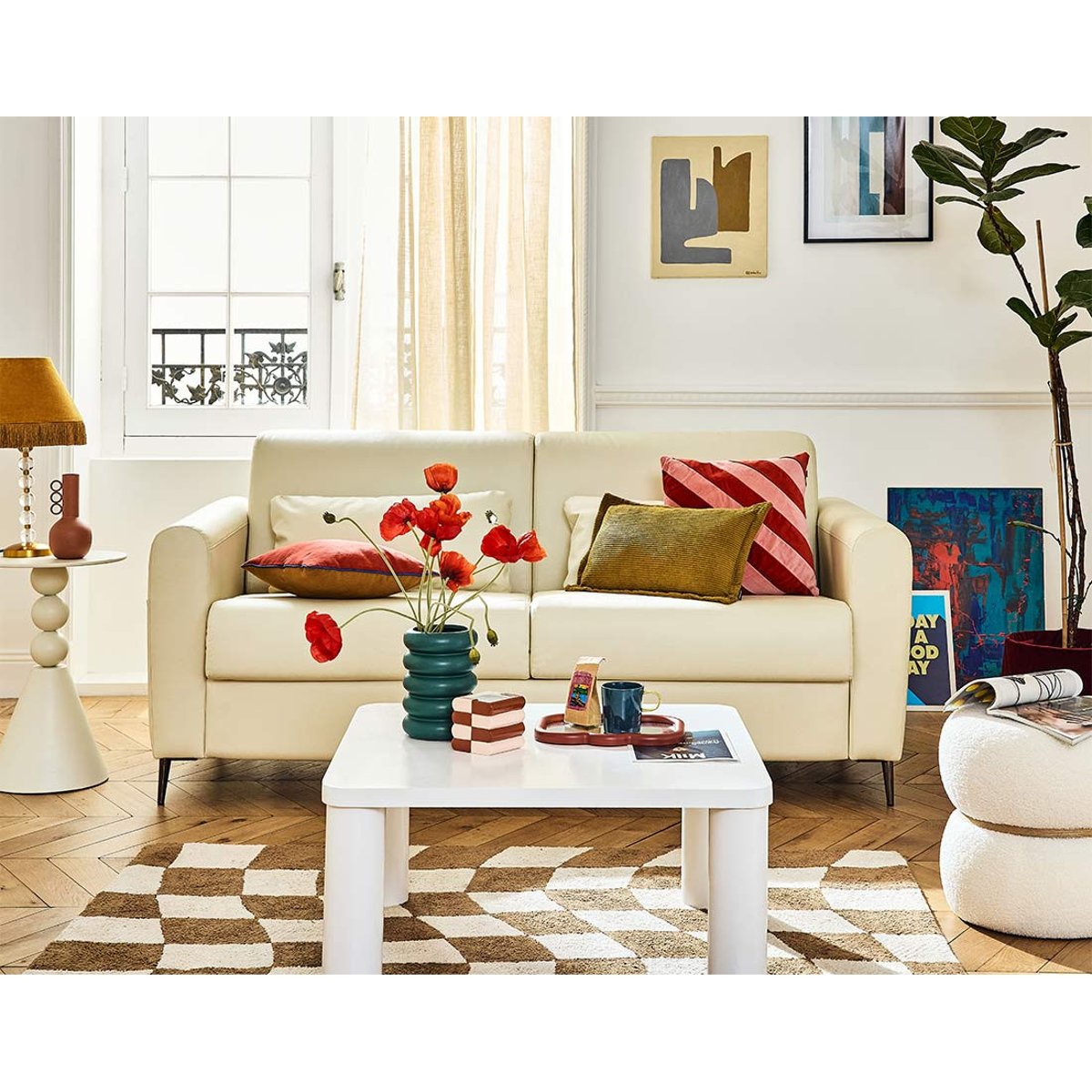 Lit - OWEN beige, BEST MOBILIER