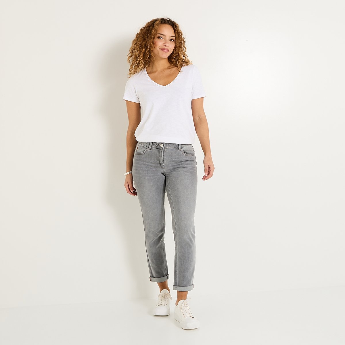 Jean raccourci TOKYO R01 gris grey, GRAIN DE MALICE