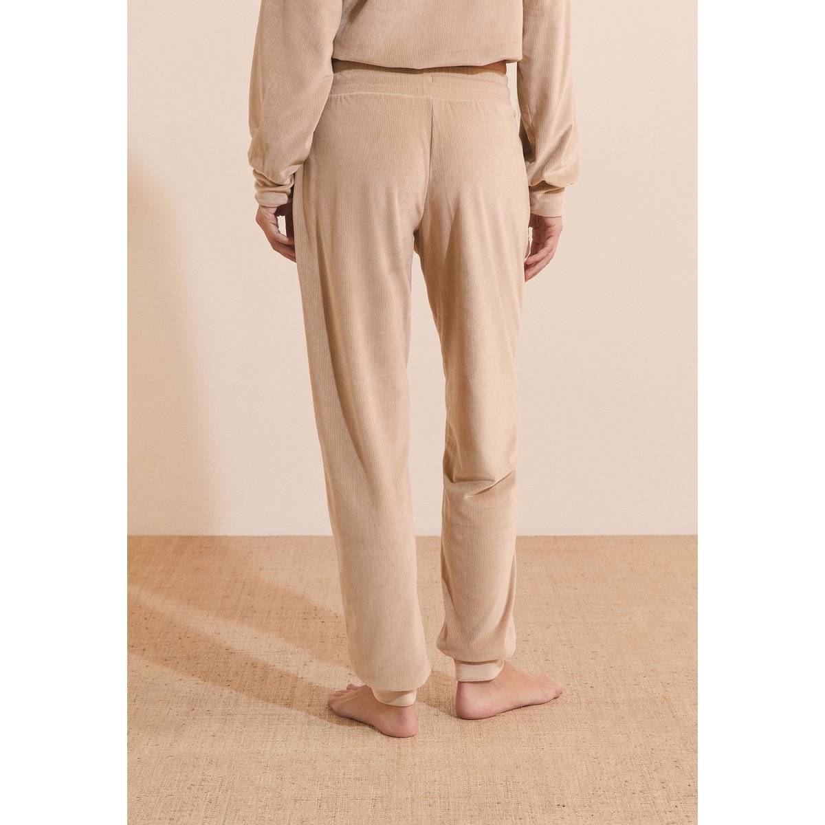 Pantalon de pyjama côtelé BAYRON beige, ETAM