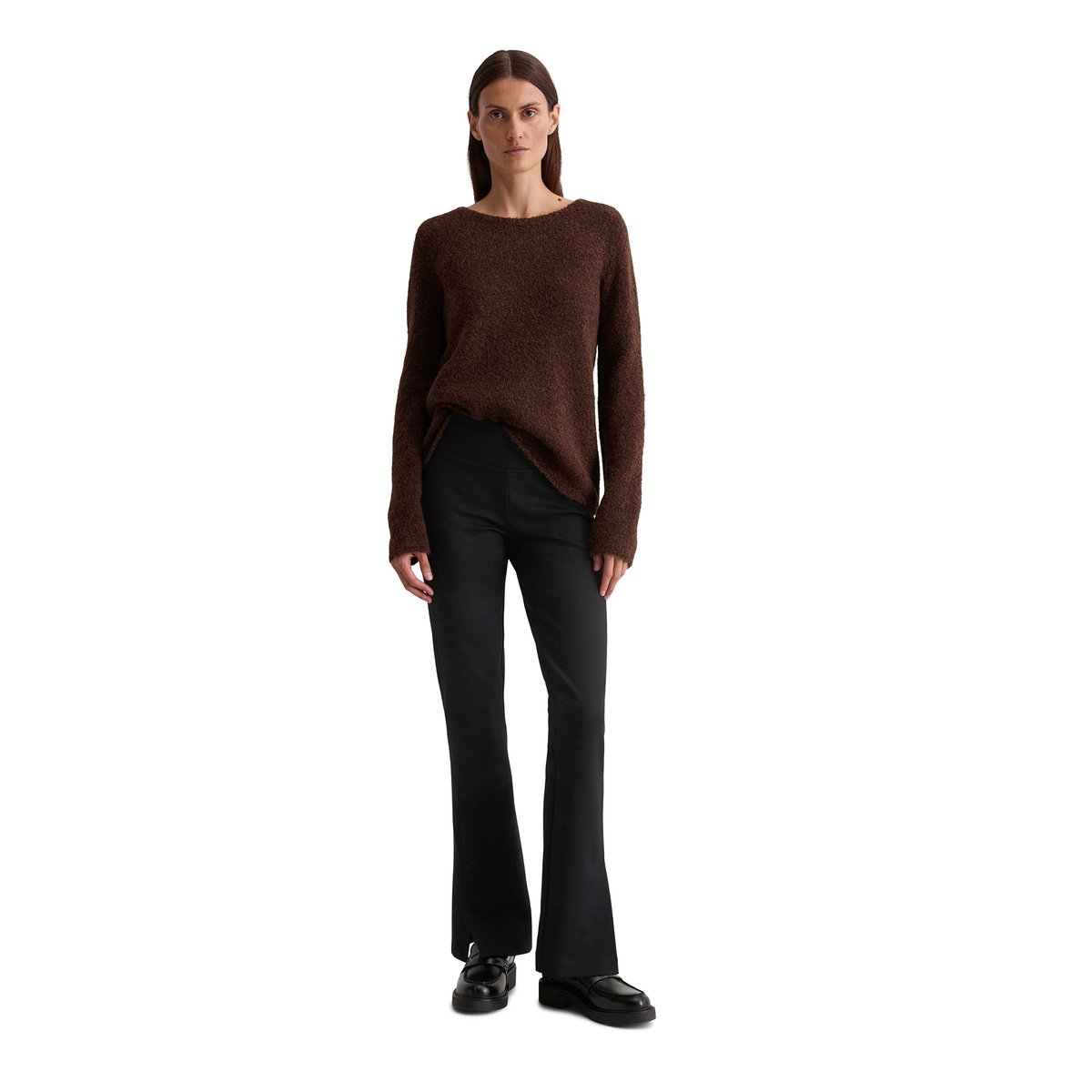 Pantalon en jersey regular avec une large ceinture noir, MARC O'POLO