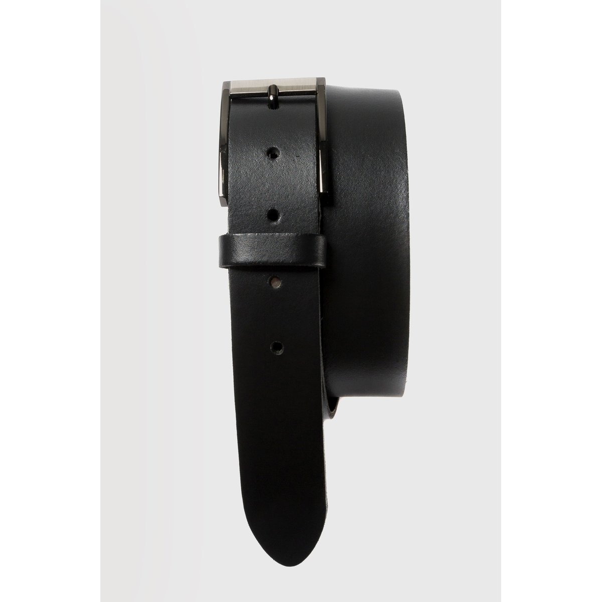 Ceinture robuste en cuir pleine fleur noir, JP1880