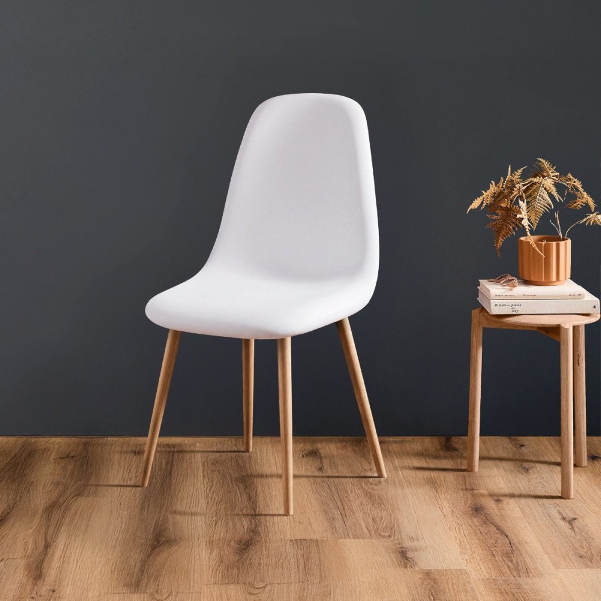 Housse de chaise extensible pour chaise scandinave blanc, DECORATIE