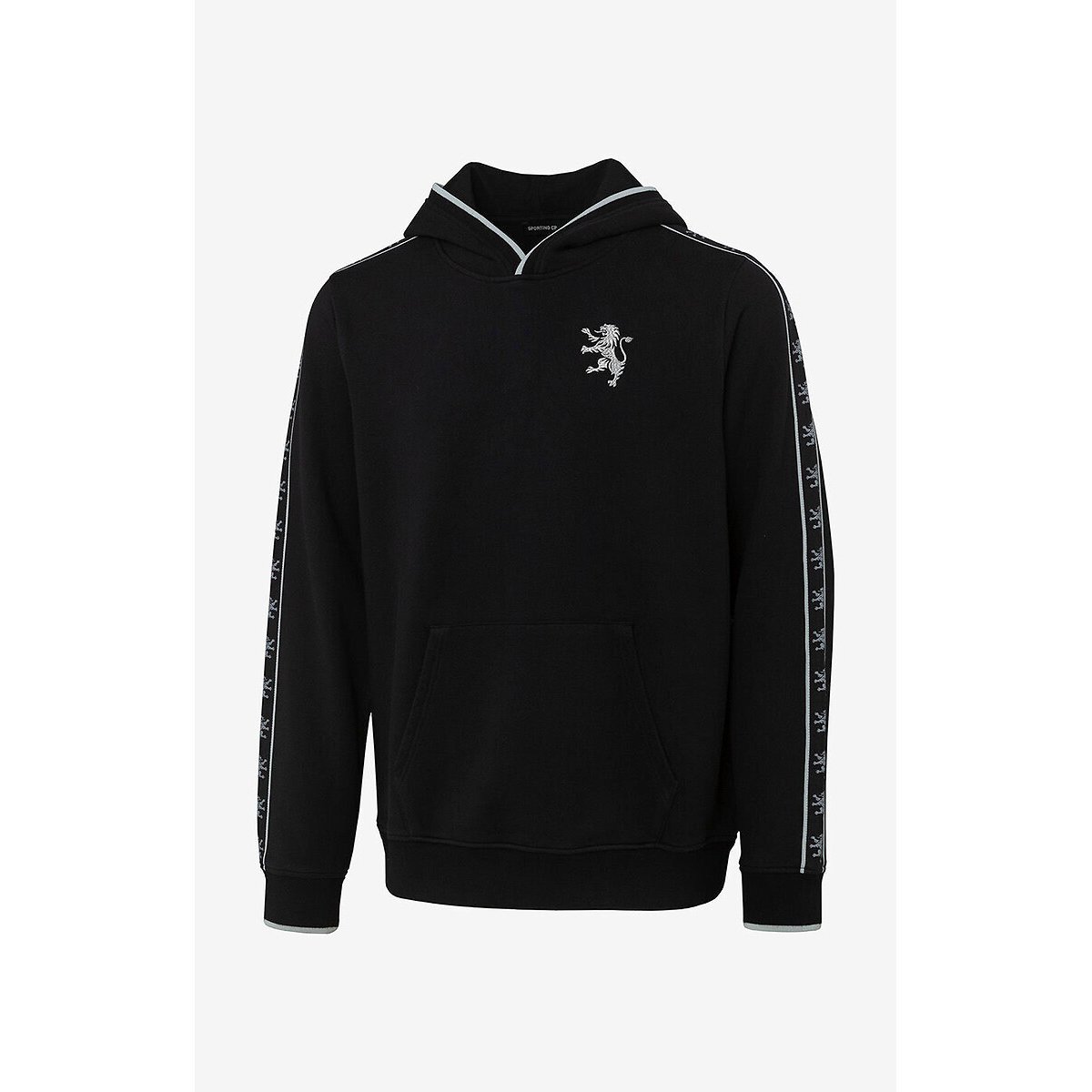 Hoodie Silver Echo Faixa Leão, Sporting Clube de Portugal preto , SPORTING CLUBE DE PORTUGAL