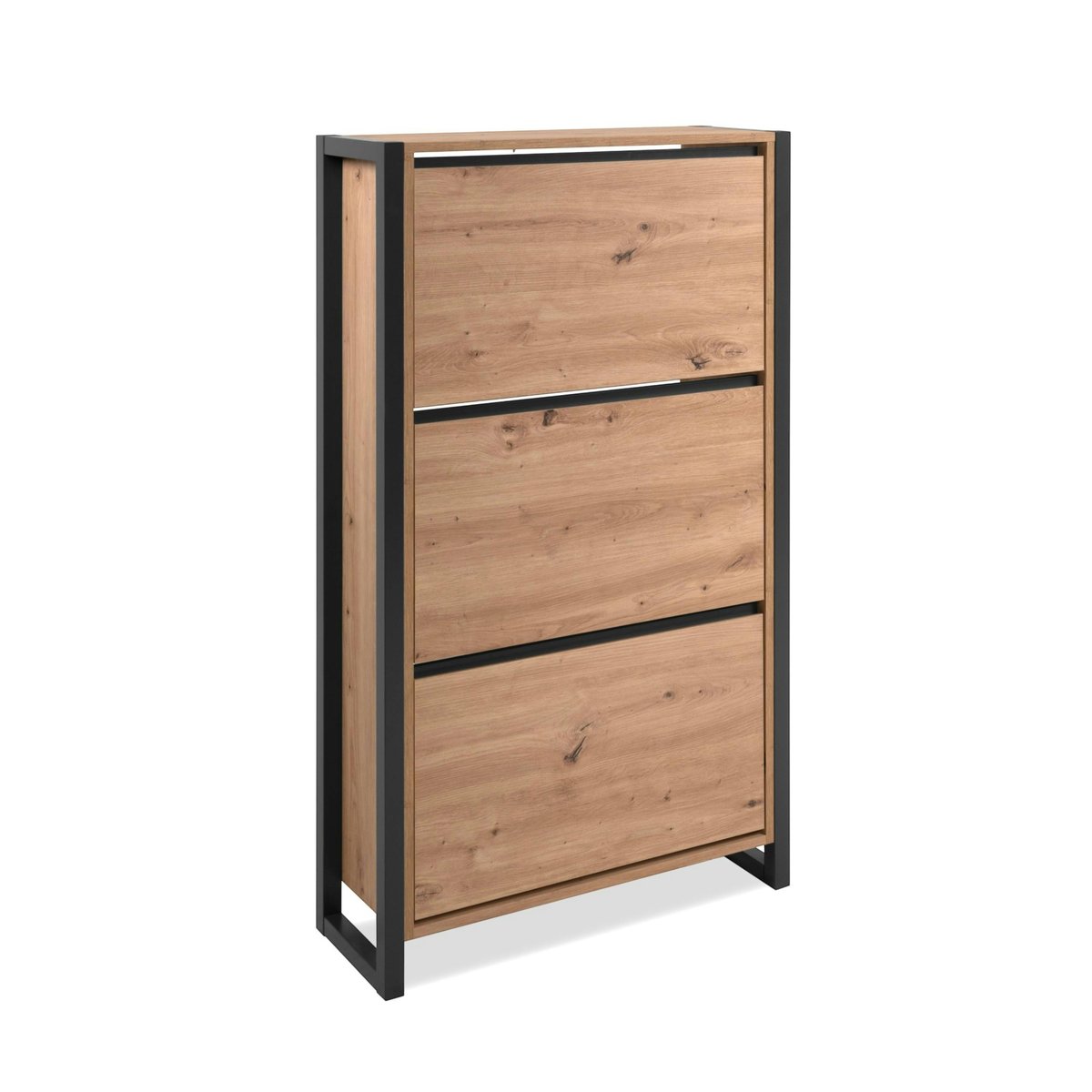 Meuble à chaussures 3 portes abattantes ALVA chêne, PIER IMPORT