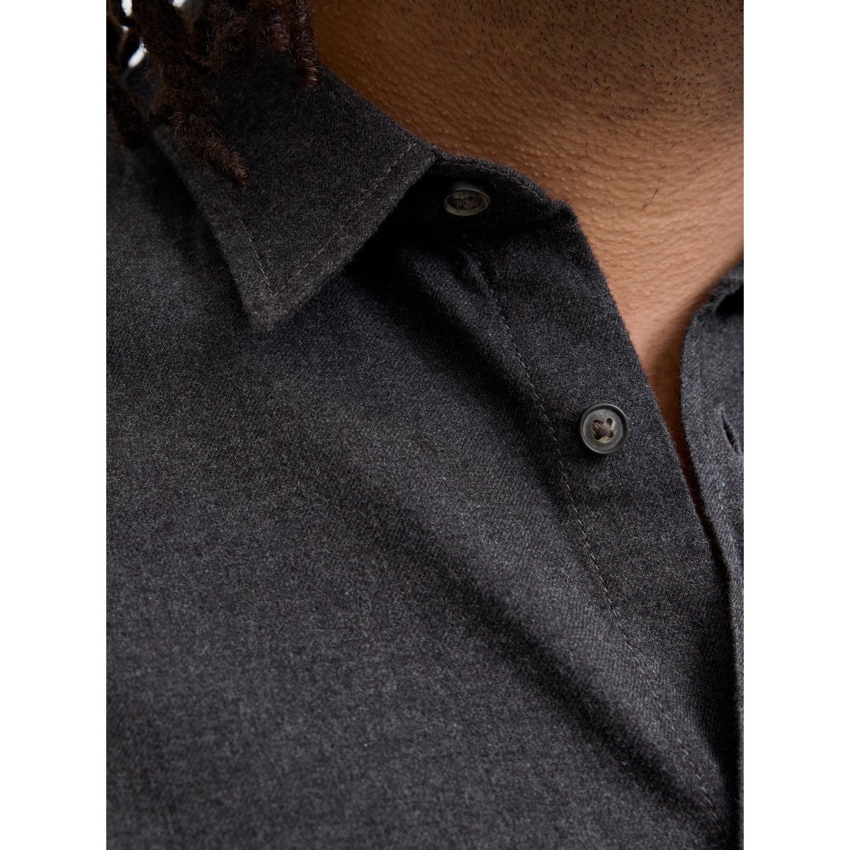 Chemise dark grey melange, JACK & JONES