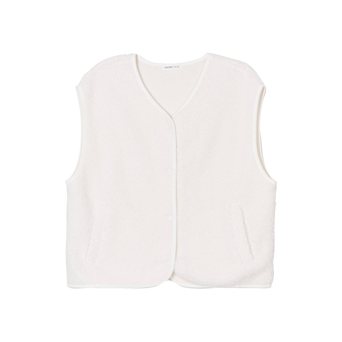 Gilet  sans manches effet polaire ecru, CACHE CACHE
