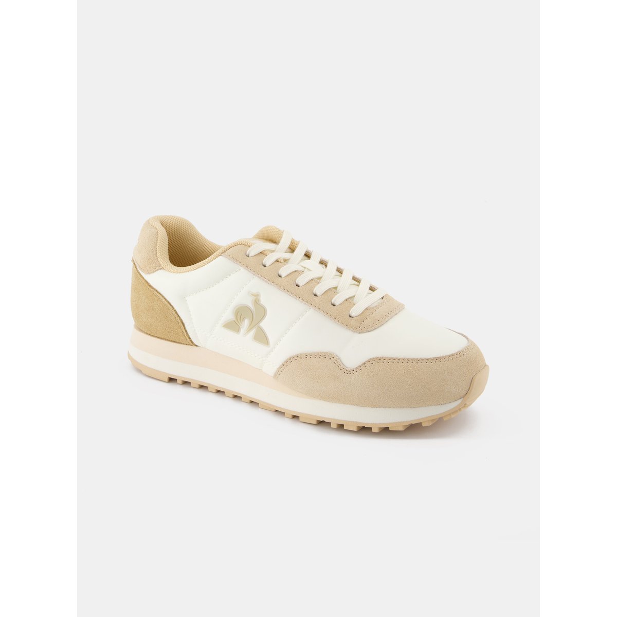Sneakers retro-running en textile et suede Astra tofu/frosted almond, LE COQ SPORTIF
