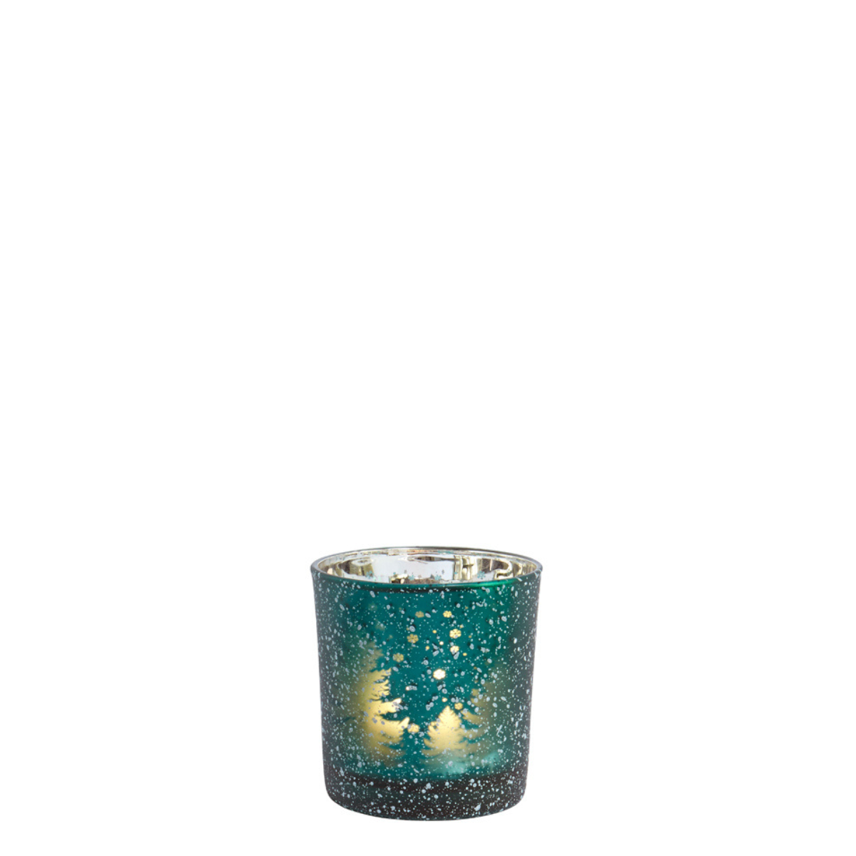 Photophore décoratif à pied en verre dépoli H7 vert, SIA DECO
