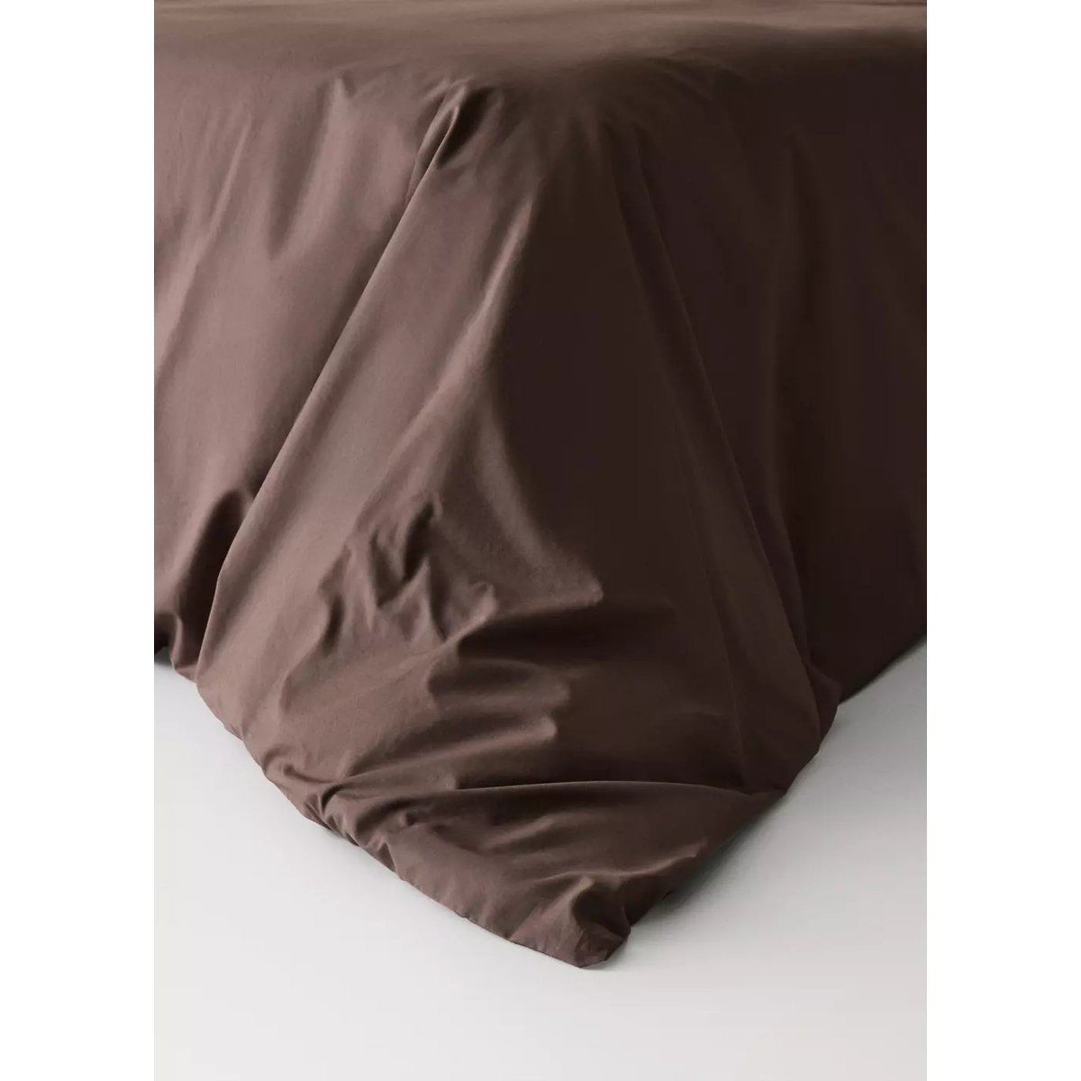 Housse de couette percale de coton 200 fils lit 180/200 cm marron, MANGO HOME