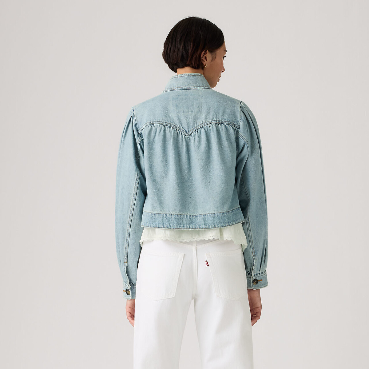 Kort jeansjasje met opstaande kraag licht denim, LEVI'S