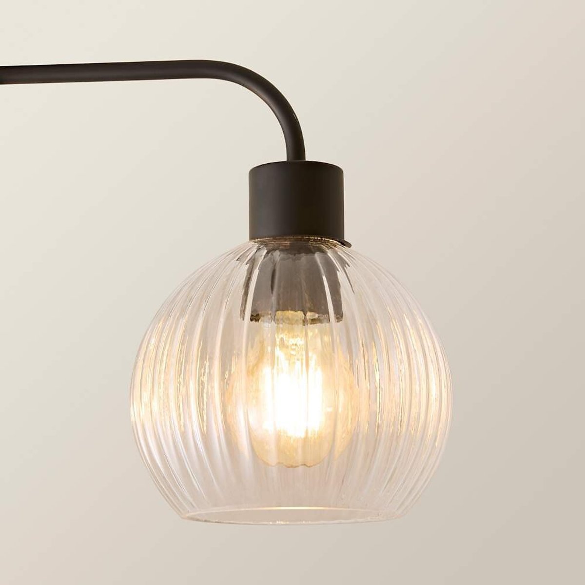Maddy 3-Light Semi-Flush Ceiling Light with Filament Bulbs black, ÉDITÉ