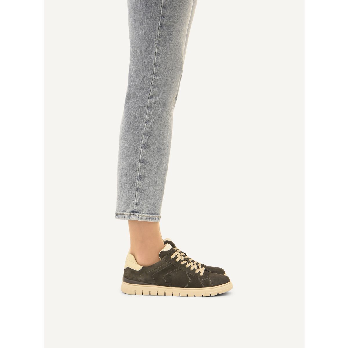 Basket en cuir gris clair, CAPRICE